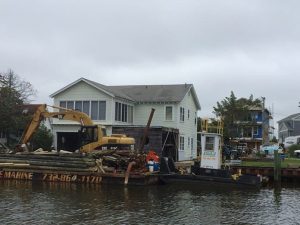 Waterfront home under construction