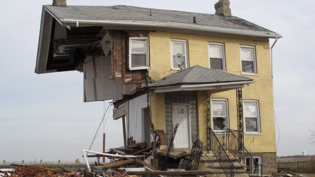 A bayfront house in Union Beach that was cut in half by Superstorm Sandy