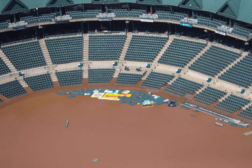 TD Bank Ballpark after Hurricane Ida